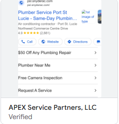 Snyder $50 off any plumbing repair sitelinks